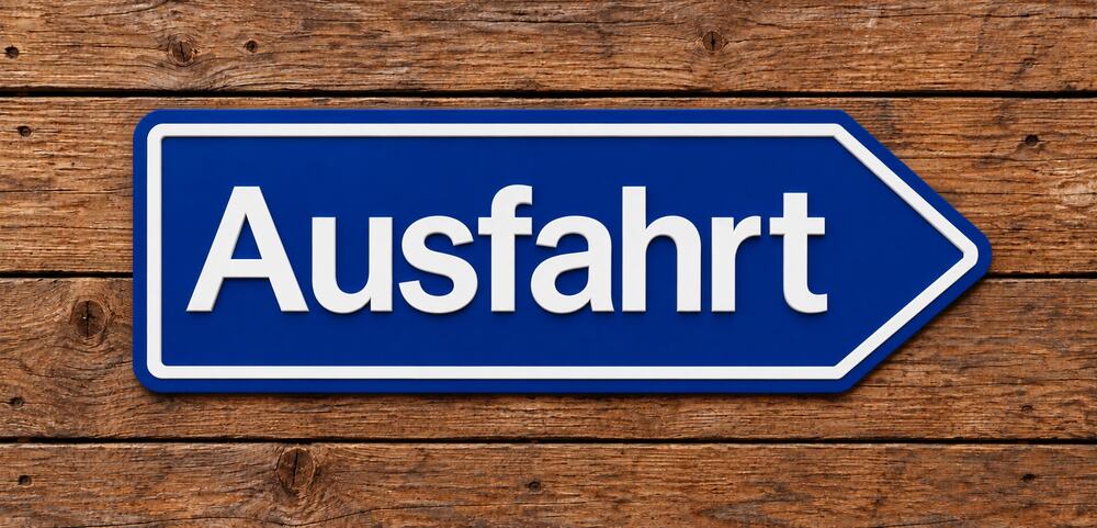 Ausfahrt German Autobahn Road Sign Exit Marker Highway Travel Road Plaque